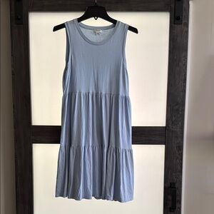 Light Blue Sleeveless Tiered Dress